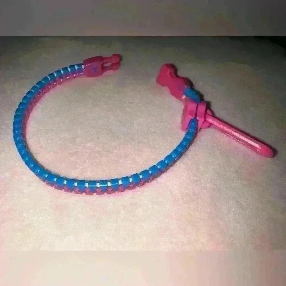 Pink and Blue Zipper Bracelet